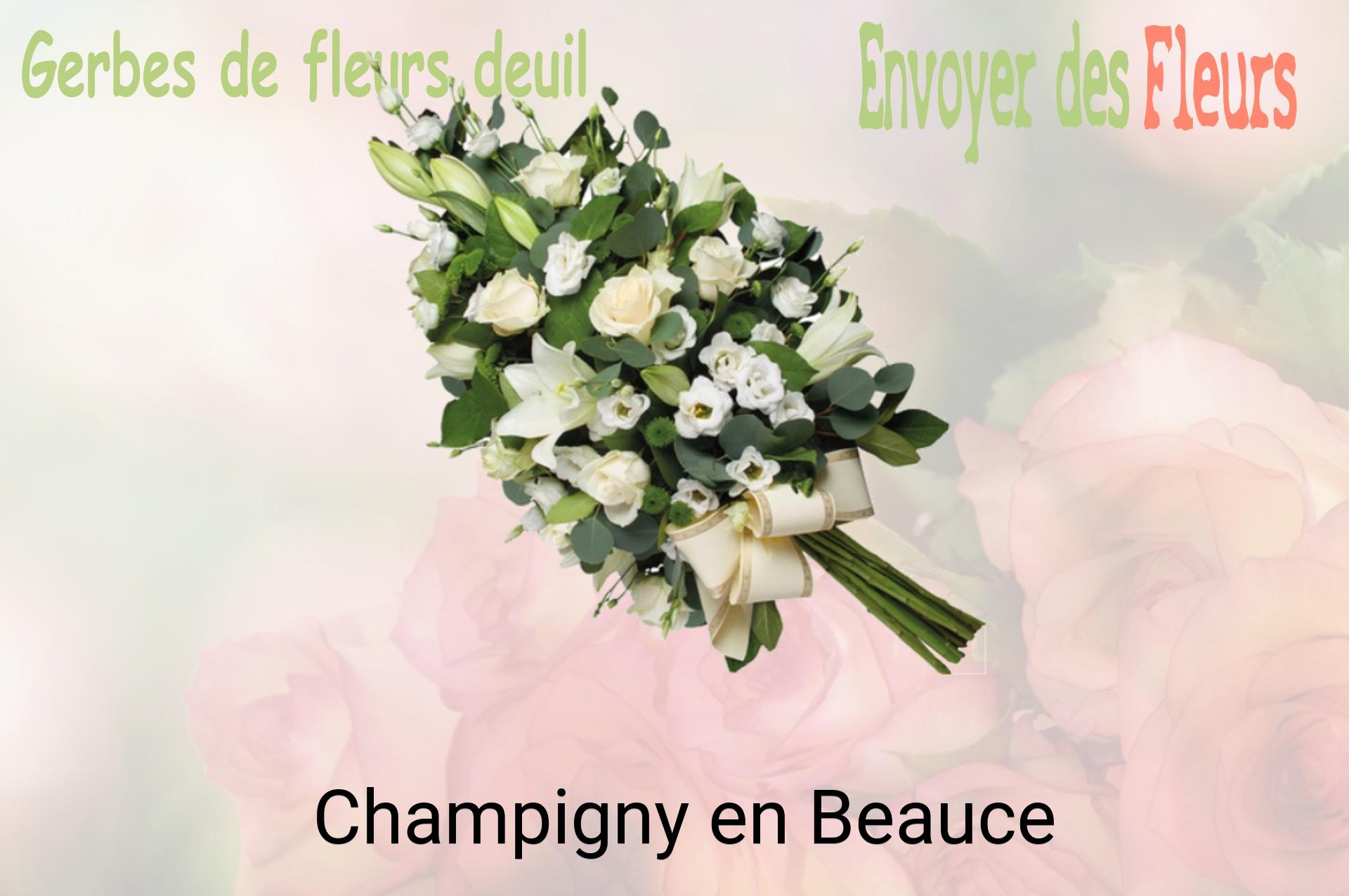 Gerbe de fleurs de deuil livrée à Champigny-en-Beauce